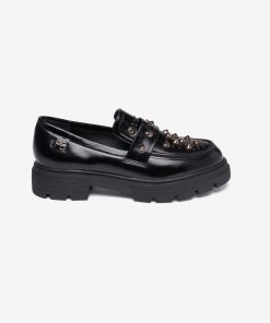 Les Petites Bombes Femme Chaussures Derbies Cloutees Marlie | Noir Pu