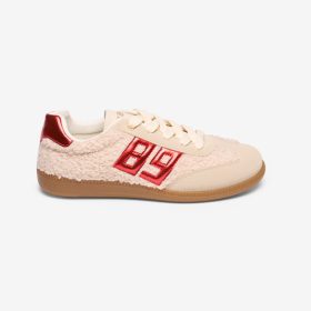 Les Petites Bombes Femme Chaussures Baskets 89 Sherpa Maelle | Beige & Rouge Metal
