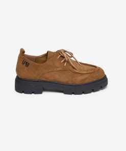Les Petites Bombes Femme Chaussures Derbies En Suedine Marine | Camel Suedine