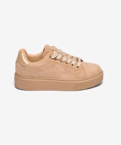 Les Petites Bombes Femme Chaussures Baskets En Suedine Manon | Taupe Suedine