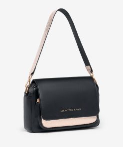 Les Petites Bombes Femme Sac A Main Noir Dore Marietta | Noir Dore