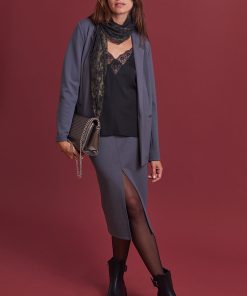 Les Petites Bombes Femme Men's Jupe Mi Longue Fendue Malissa | Gris