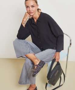 Les Petites Bombes Femme Men's Gilet Col Chemise Melia | Noir