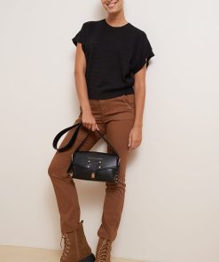 Les Petites Bombes Femme Men's Pantalon Bootcut Cropped Indiana | Choco