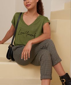 Les Petites Bombes Femme Men's Tee Shirt A Message Derna | Olive