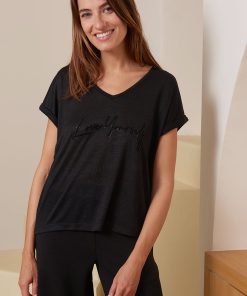 Les Petites Bombes Femme Men's Tee Shirt A Message Derna | Noir