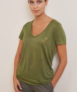 Les Petites Bombes Femme Men's Tee Shirt Brunilde Love | Olive