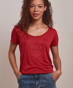 Les Petites Bombes Femme Men's Tee Shirt Giulia Peace | Rouge