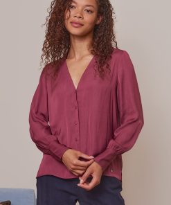 Les Petites Bombes Femme Men's Chemise Fluide Unie Mina | Cassis