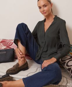 Les Petites Bombes Femme Men's Chemise Fluide Unie Mina | Sapin