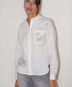 Les Petites Bombes Femme Men's Chemise Good Vibes Gaelig | Blanc